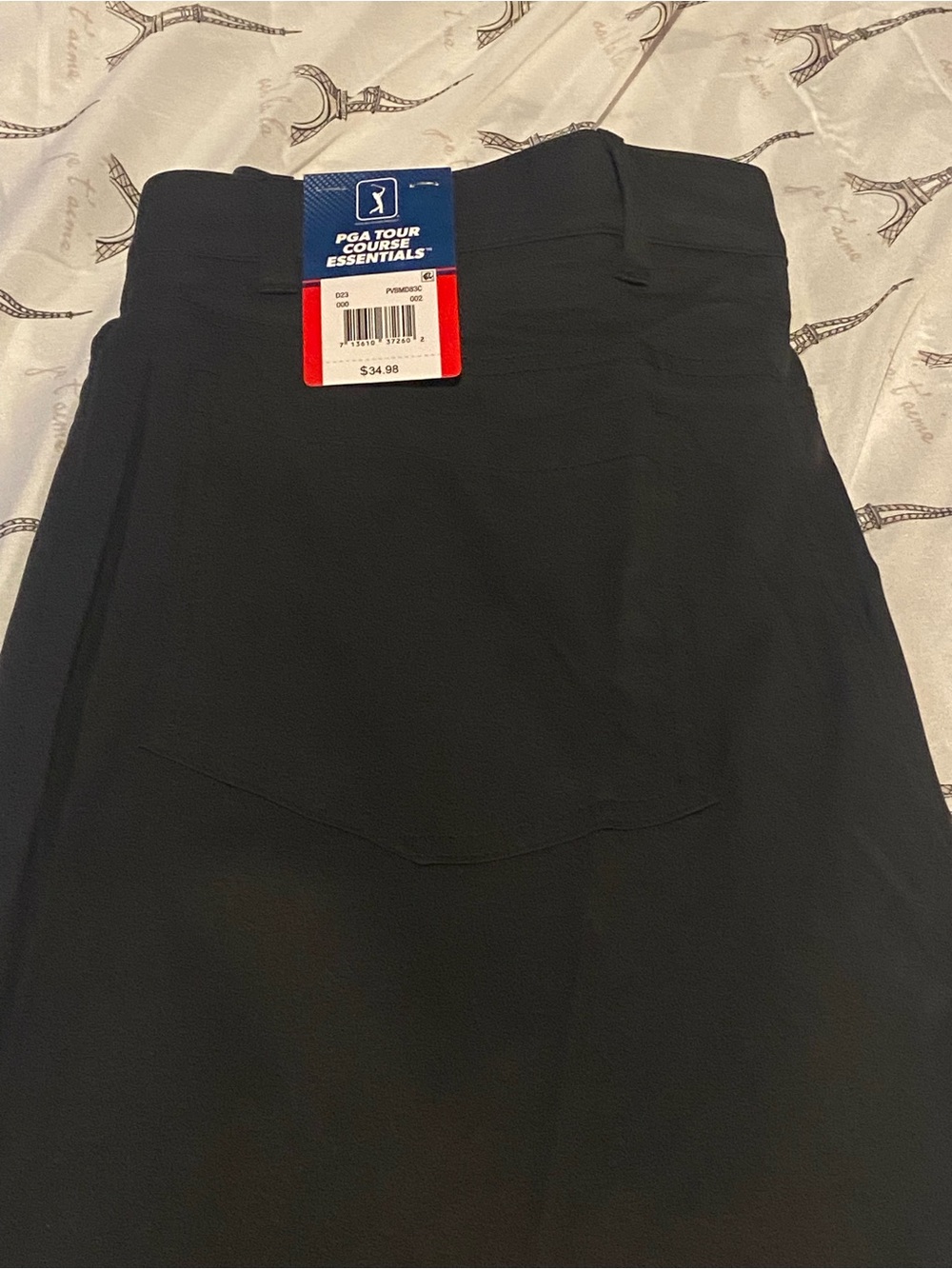 PGA Tour Men's Flat Front Pants in Black